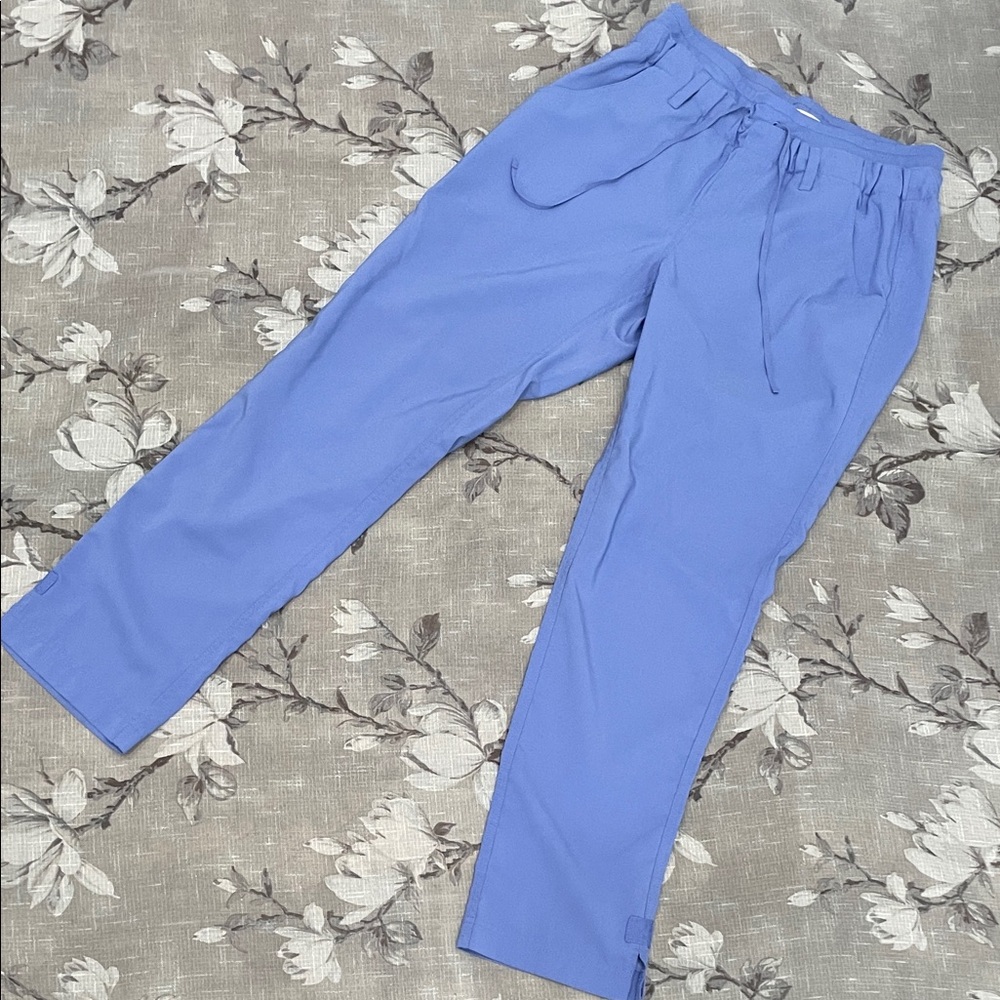 Koi Tech Scrub Pants M Regular True Ceil Blue Straight Leg Stretch